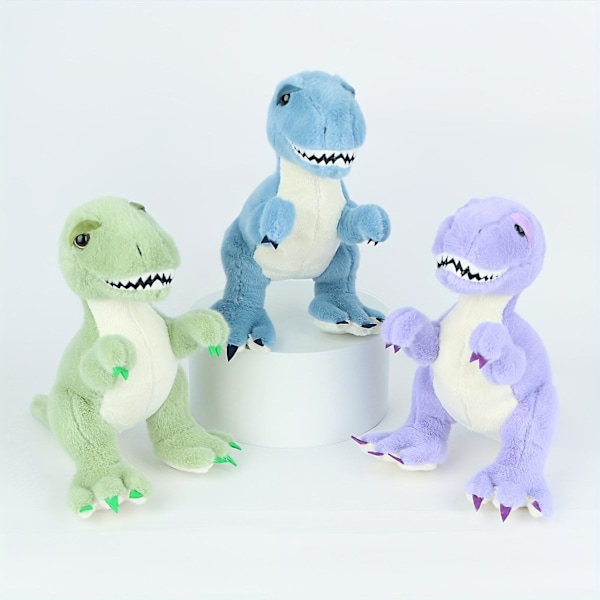 Tegneserie Tyrannosaurus Rex plysjleketøy Dinosaur dukke Barne dukke [GGL] blue