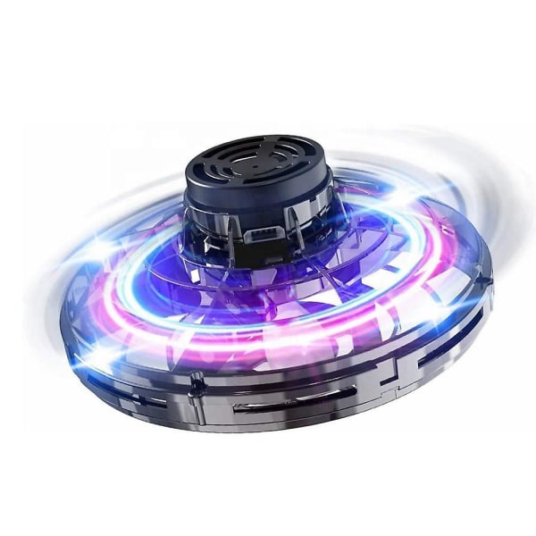 Mini Drone Led Ufo Typ Flygande Spinner Fingertopp Flyg Gyro Drone Flygplan Leksak Vuxna Barn Gåvor[GL] Black