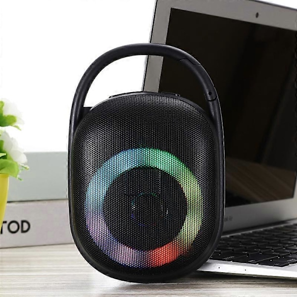 1200 mAh Bluetooth-kaiutin Mini Langaton Urheilu Matkailu ja Retkeily Karabinerilla/LED-valoilla Älypuhelimille, Tableteille, USB-tikulle, TF-kortille (LGL)