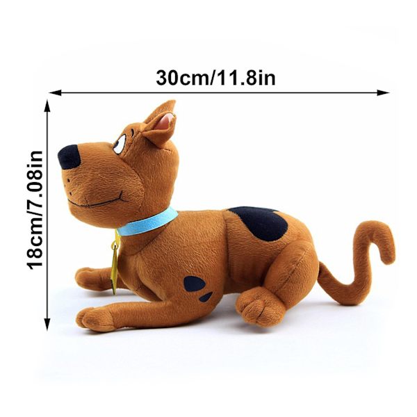 Söta Scooby Doo Plysch Bruna Seriefigur Hund Gosedjur, Söta Liggande Hund Seriefigur Djurdocka Rolig Leksak Present Till Barn 11.8in