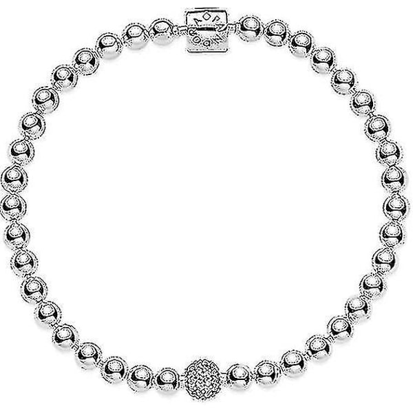 Pandora Signature Dame Sterling Sølv Perler Og Pav Cubic Zirconia Armbånd | Fruugo De [GGL] 21cm