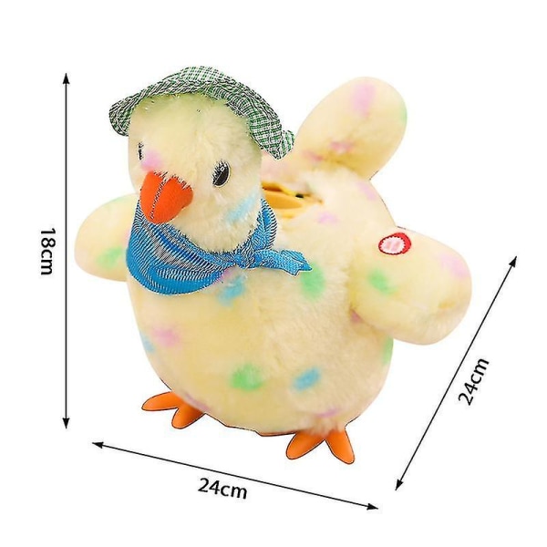 1 stk En høne Sjovt kyllinglegetøj, der lægger æg Plys elektrisk musik dansende børnegave[GL]