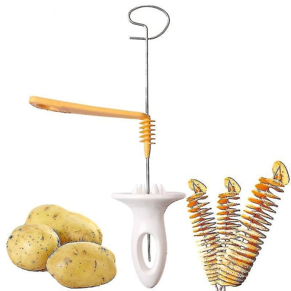 Potatisskärare, manuell vriden potatisskärare i rostfritt stål, återanvändbar potatisskärare