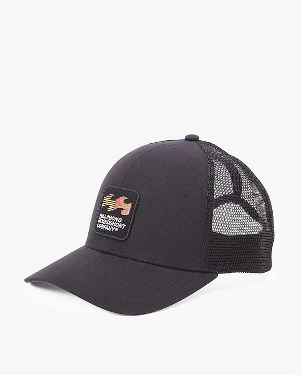 6-panel Snapback Trucker-caps for men med buet brem ~ Walled (LGL) Black One Size