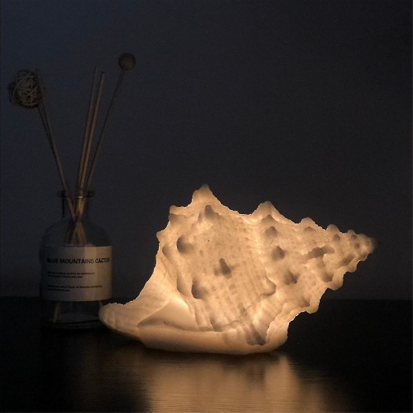 Portable Conch Shell Beach Themed Night Light For Kids Adults Bedroom Nightstand Lamp Nautical Lighting Battery Operated, Warm White-sswyv [LGL]