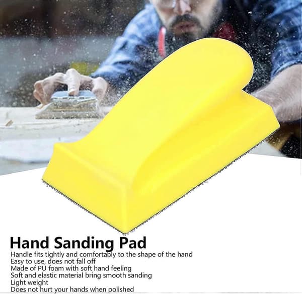 PU skum håndslibeklods, selvklæbende rektangulær sandpapir pad til håndslibning (LGL)