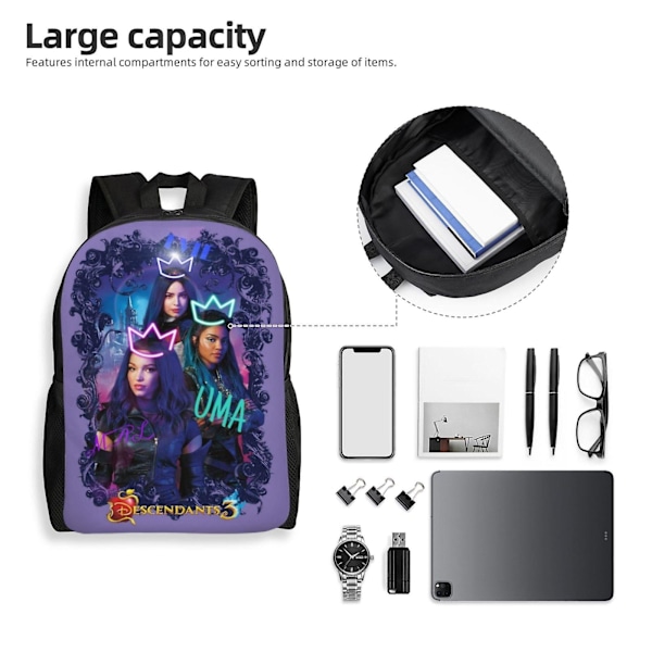 i33 Descendants Rygsæk Sød Anime Stor Kapacitet Multifunktionelle Rygsække Letvægts Sports Rejse Laptop Taske DaypackdmSJB3419