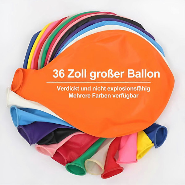 Vakuum - 10 farverige 90 cm ekstra store latexballoner style6586