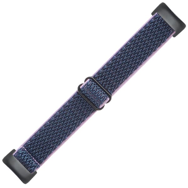 För Fitbit Charge 5 Spänne Vågmönstrad Flätad Nylon Klockarmband (LGL) Indigo Blue