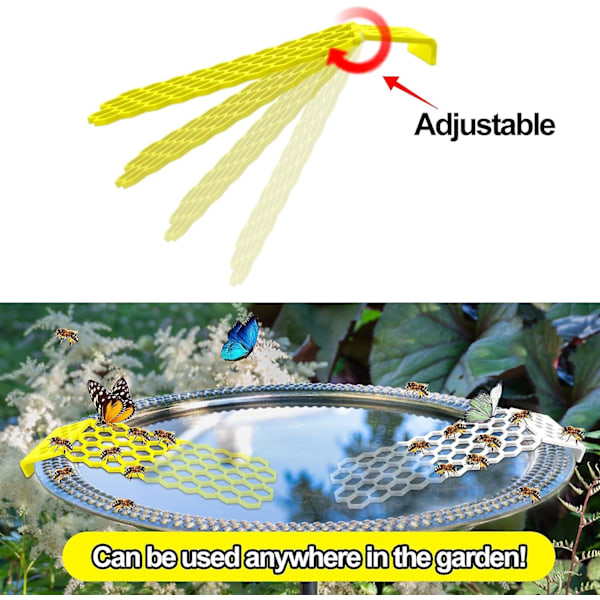 Flytande Bilage för Bikupor för Trädgård och Fågelbad, Färgglad Bi-Insektsvattenare, Bi-Vattenare och Fjärilsvattenstationer, Bi W  (LGL) white