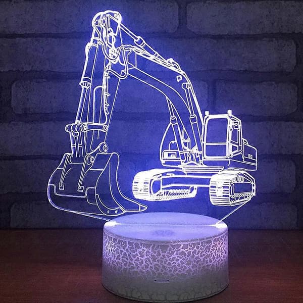 Gravemaskin 3D LED Optisk Illusjon Sensor Nattlys (LGL)