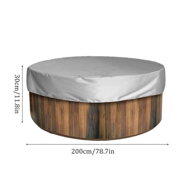 Badtunna Baldakin Badkar Skydd Vattentätt Utomhusskydd - Rund Anti-UV Spa Kåpa LGL Grey