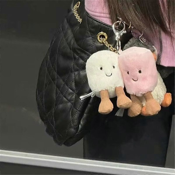 Sjov Marshmallow Nøglering Sød Blød Nøglering Vedhæng Dukke Vedhæng Gave LGL As Shown