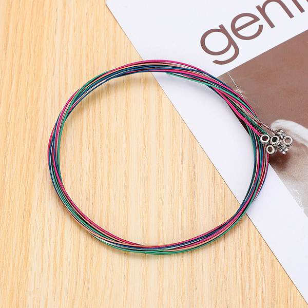 Gitarstrenger 2 x 6 stk med 4 fingerbeskyttere (LGL) Flerfärgad MultiColor