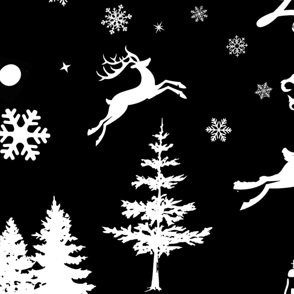 9 ark julklistermärken jul självhäftande clings snöflingor fönsterdekoration