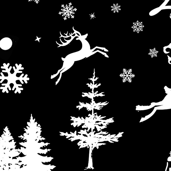9 arkkia jouluaiheisia tarroja, itseliimautuvia joulukoristeita, lumihiutaleita, ikkunakoristeita