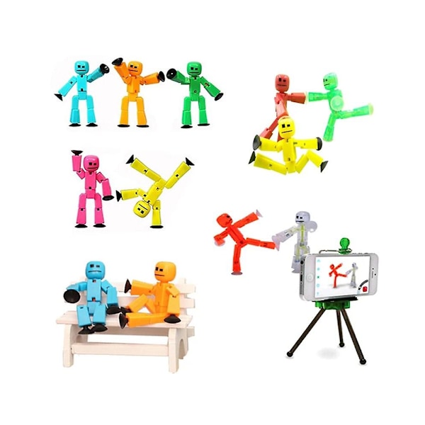 Sucker Sticky Robot 1st/2st Set Fotografering Animationsstudio Sucker Djur Barnleksak Födelsedagspresent Stikbot - Actionfigurer [LGL] 3Pcs Random 8cm