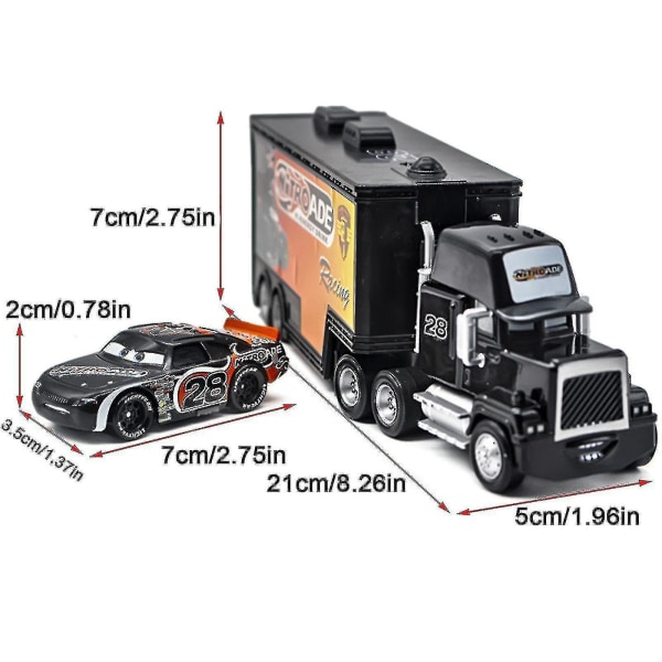 Leke Sett-film The King Chick Hicks Mack Truck Onkel Diecast Kjøretøy Leke Sett[GL] white