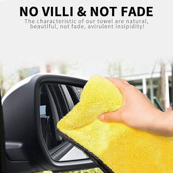 Mikrofiberklude til bil, 3 stk., 60 x 30 cm Ultra Absorberende Mikrofiber Håndklæder - Hurtigtørrende, Genanvendelige til Rengøring (LGL)