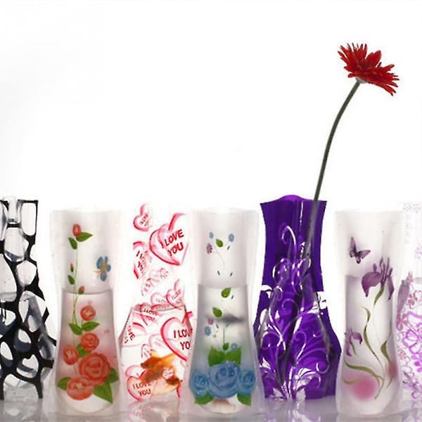 3 stk. foldbar blomstervase, boligdekoration transparent (LGL)