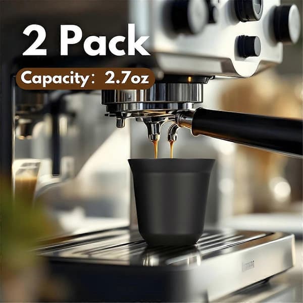 80 ml espressokopper i rustfrit stål - 2-pak dobbeltvægget Black31