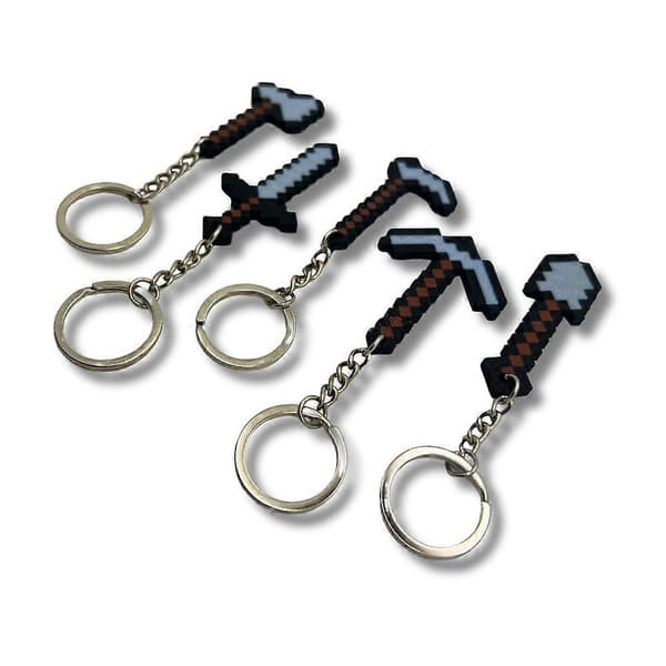 MineCraft spelverktyg nyckelringar - 5-pack (LGL)