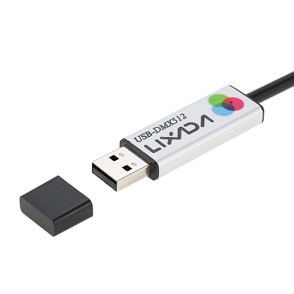 Lixada USB til DMX Grensesnitt Adapter LED DMX512 Datamaskin PC Scenebelysning Kontroller Dimmer LGL