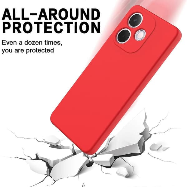 Flytande silikonfodral för Oppo A5 Pro 5G med handrem - Svart (LGL) Multicolor Red