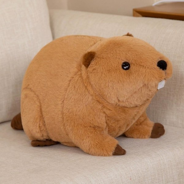 Eluavan beaver täytetty eläin isoilla etuhampailla animoitu pehmolelu nukke super realistinen beaver toimii kuin oikea erinomainen lahja 17,7 tuumaa [LGL]