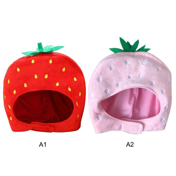 Strawberry Hat Cosplay Props Accessories Plush Head Fancy Taiyaki Cosplay Cap Photo Props