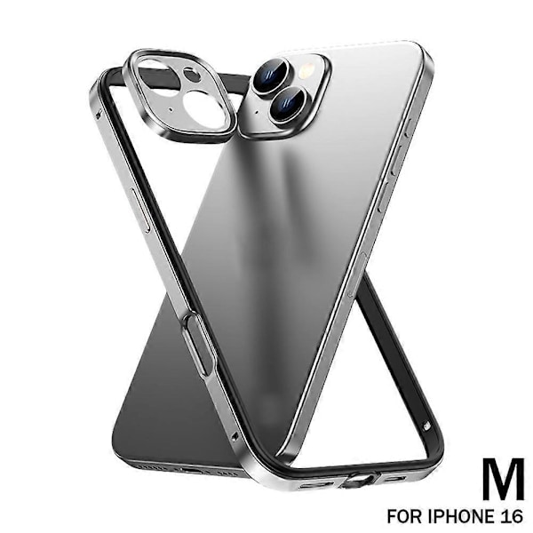 Mobilskal Silikon Metallram För IPhone 16/16Pro/16Pro Max LGL Silver For iPhone 16