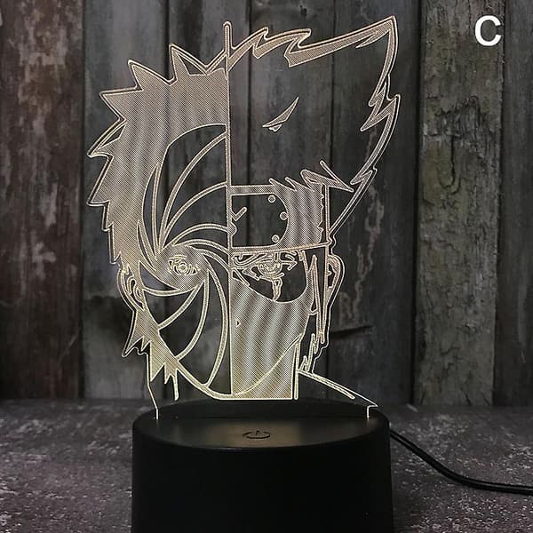 3D nattlys Naruto Team Uzumaki Naruto Sasuke Sakura Figur  Led nattlampe Multi-color A