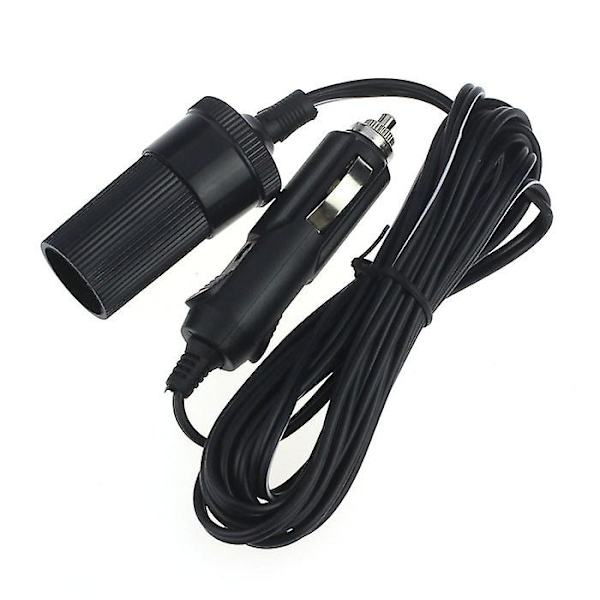 12v 10a Biltilbehør Lighter Socket Forlængerledning Kabel 2m 241568 [GGL] Black