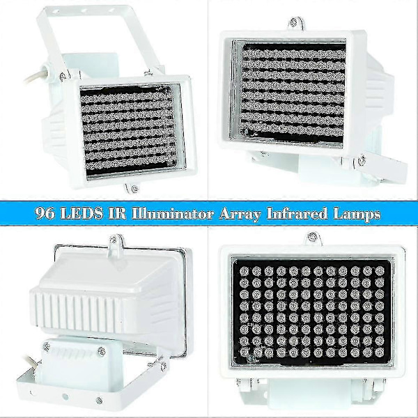 96-LED IR Illuminatorer, Infrarød Lampe, LED Nat-syn Lys Til CCTV LGL White