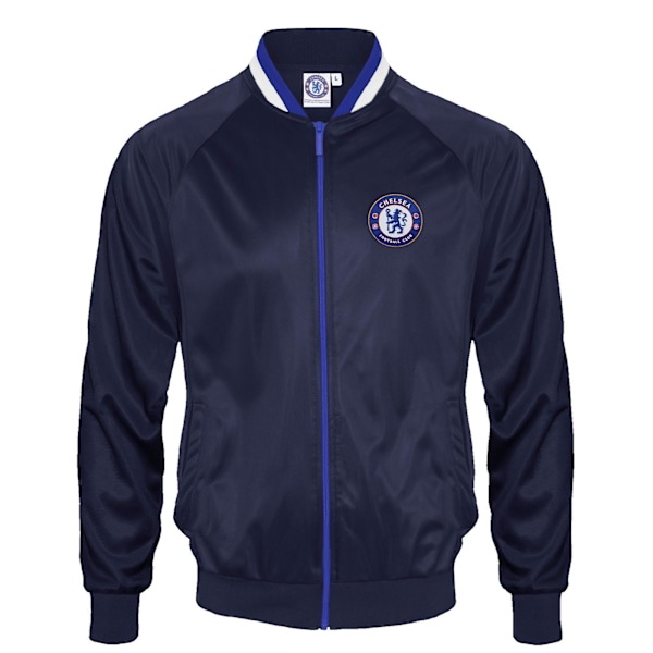 Herrjacka Träningsjacka Retro OFFICIELL Fotbollspresent LGL Navy Stripe Collar XXL