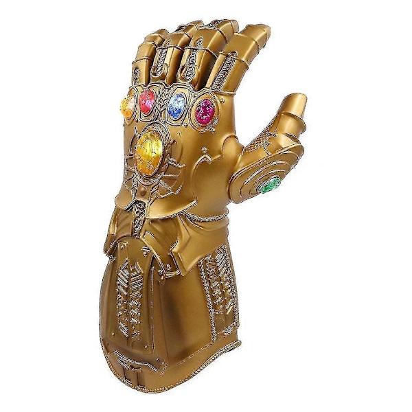 Led lys opp Thanos Infinity Gauntlet for den elektroniske knyttneve pvc hansker med batterier