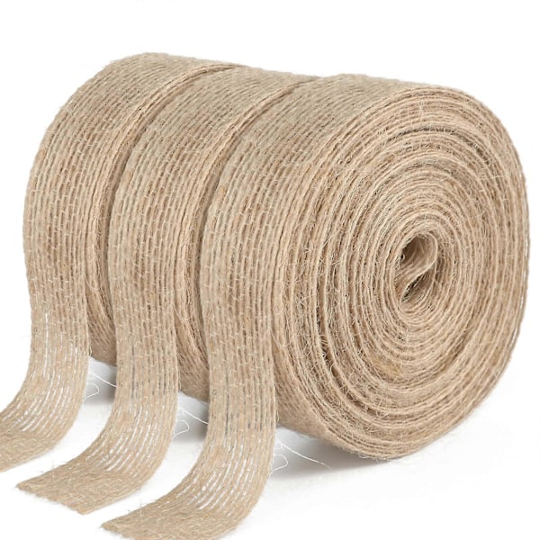 10M Jute Säckvävsband - 2CM Säckvävsband - Hantverks juteband för att dekorera bröllopspresenter och julkransprojekt (LGL)