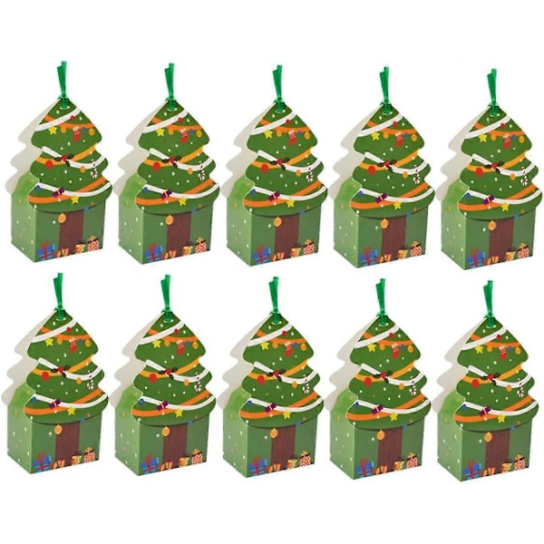 10 stk. Julegodteri Oppbevaringsboks Godteristang Krukke Hengende Julekakekrukke Julekakeposer Julepynt (LGL)