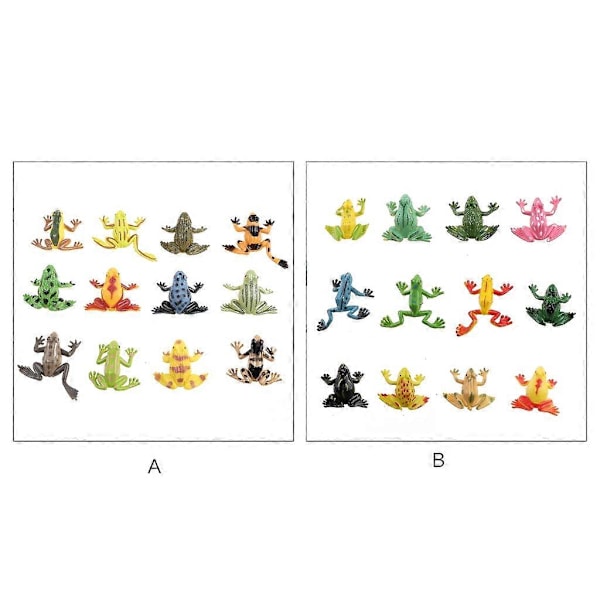12 st Barnleksaksfigurer Grodor Amfibie Lärande Modell Biologiklass Rekvisita LGL 102