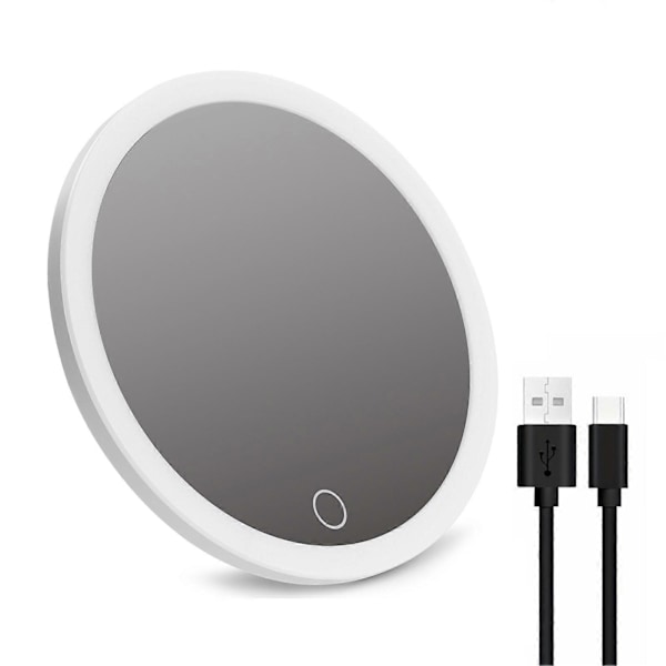 10/20/30X Suurennuspeili 3-värisellä LED-valolla, imukupilla, himmennettävä, USB ladattava, kannettava matkapeili miehille ja naisille, meikkipeili Mi LGL White 30X