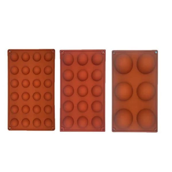 Halvkugle silikone kageform, muffinform, chokolade cookieform, bageform, 3 stk Pg590 (FMY)