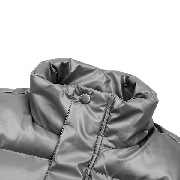 Sliktaa Miesten Vedenpitävä Hihaton Takki Kiiltävä Puffer Liivi LGL Silver L
