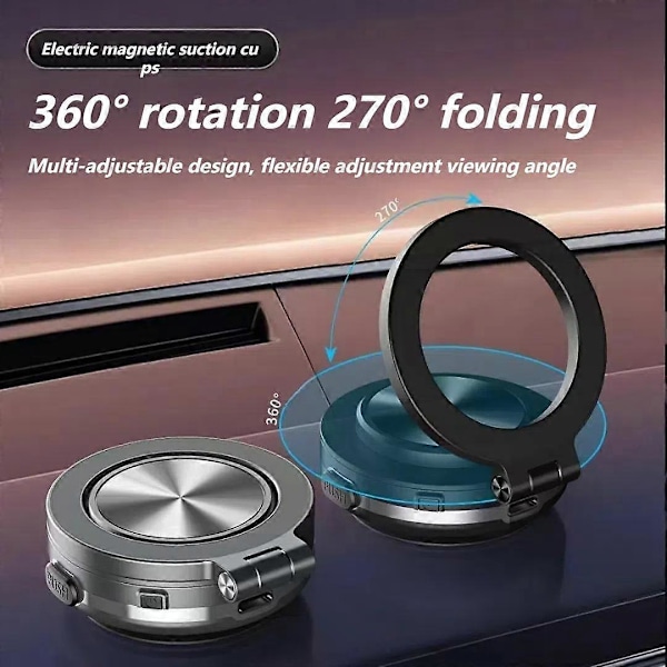 Vacuum Adsorption Biltelefonhållare Stark Magnetisk Mobiltelefonfäste Stativ 360 Rotation Universal Stabil Sugkopp Telefonfäste för iPhone LGL