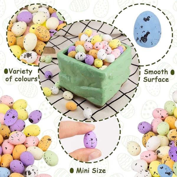 Påskdekorationer Ägg - Mini Påsk Flerfärgade Skumägg DIY Påskfest Dekor Favor - Blandade Färger - Ingen Korg (LGL)
