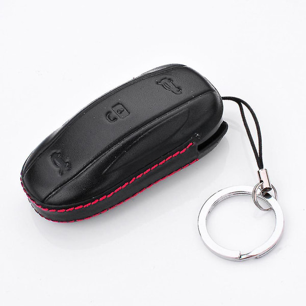 For Tesla Model X 4d Car Leather Key Cover Case Remote Car Key [LGL]