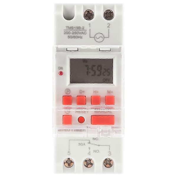 SINOTIMER TM919B 220V 30A Programmerbar Digital Timerbryter (LGL)