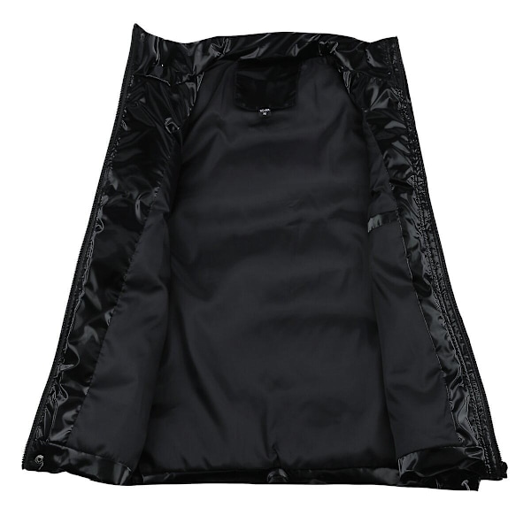 Sliktaa Miesten Vedenpitävä Hihaton Takki Kiiltävä Puffer Liivi LGL Black S