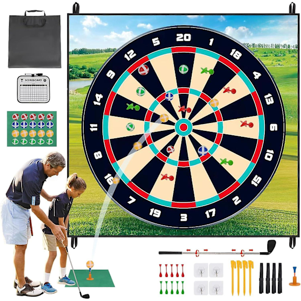 Golf Chipping Game Set, Sticky Golf/Dart Practice Hitting Mats for Indoor Outdoor Kids Adults, 100% Ny [LGL] 180cm