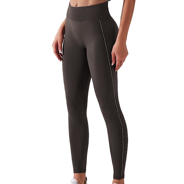 Hurtigtørkende yogaklær for kvinner, treningstights, yogabukser LGL Dark brown L