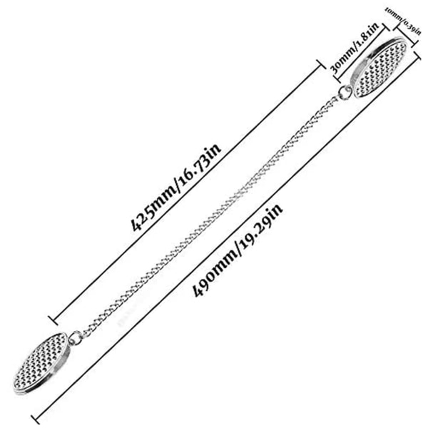 2 kpl lautasliinaketjua Lautasliinanpidin Lautasliinaklipsit Ketju Joustava Lanyard Kaulanauha Senioreille Vanhemmille A [LGL] Silver